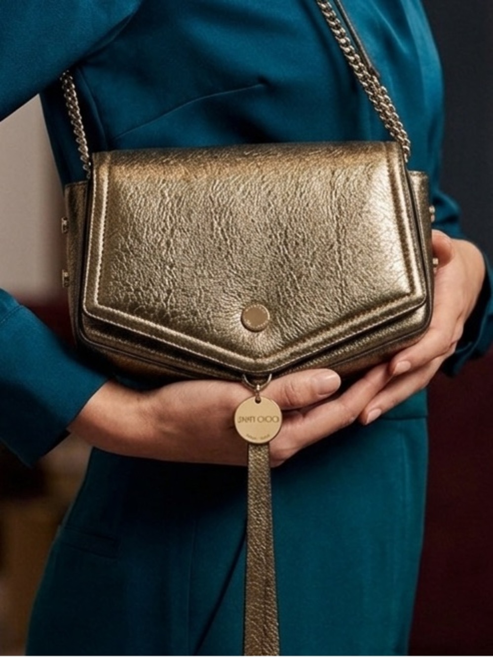 🆕 Jimmy Choo Italy Leather Crossbody Bag
